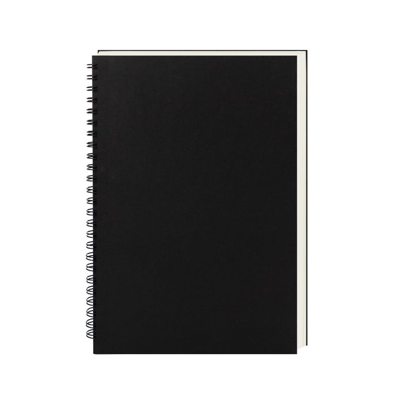 DSTELIN DSTELIN 9 inch x 6 inch, 100GSM, Blank Spiral Notebook, 1-Pack, Soft Cover, Sketch book, 160 Pages / 80 Sheets, (Black)  - Image 1
