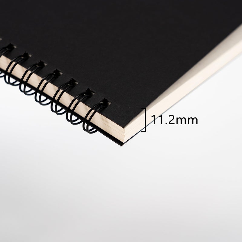 DSTELIN DSTELIN 9 inch x 6 inch, 100GSM, Blank Spiral Notebook, 1-Pack, Soft Cover, Sketch book, 160 Pages / 80 Sheets, (Black)  - Image 4