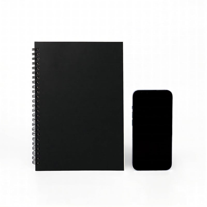 DSTELIN DSTELIN 9 inch x 6 inch, 100GSM, Blank Spiral Notebook, 1-Pack, Soft Cover, Sketch book, 160 Pages / 80 Sheets, (Black)  - Image 3