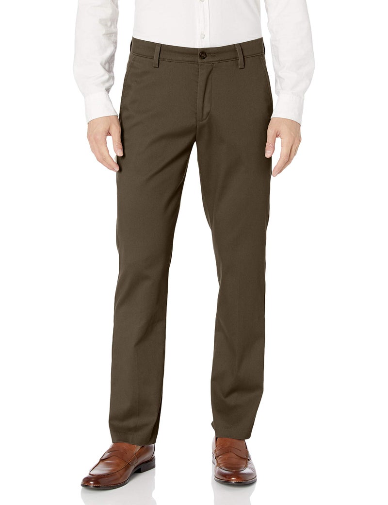 Dockers Men's Slim Fit Easy Khaki Pants, Dark Pebble, 34W x 30L - Image 1