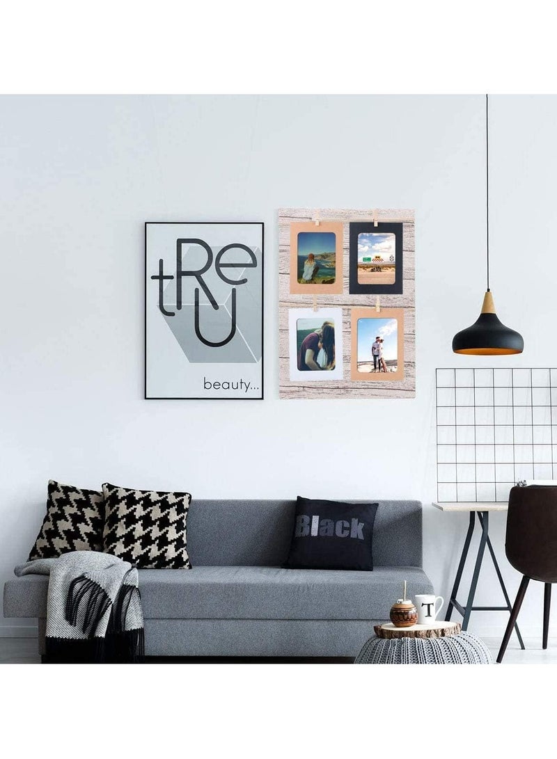 أوزيغالور 30 إطاراً من ورق الكرافت لصور 4 × 6 مع مشابك غسيل وحبال - ديكور الحائط - Image 3