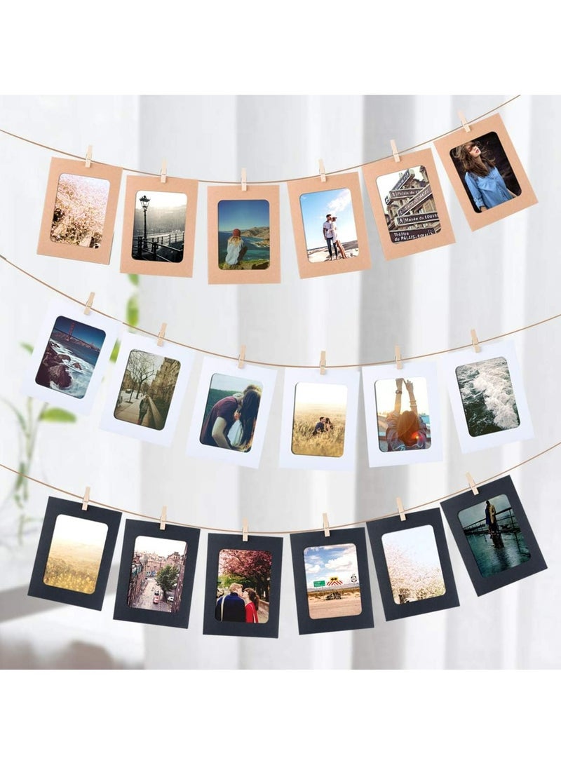 أوزيغالور 30 إطاراً من ورق الكرافت لصور 4 × 6 مع مشابك غسيل وحبال - ديكور الحائط - Image 5