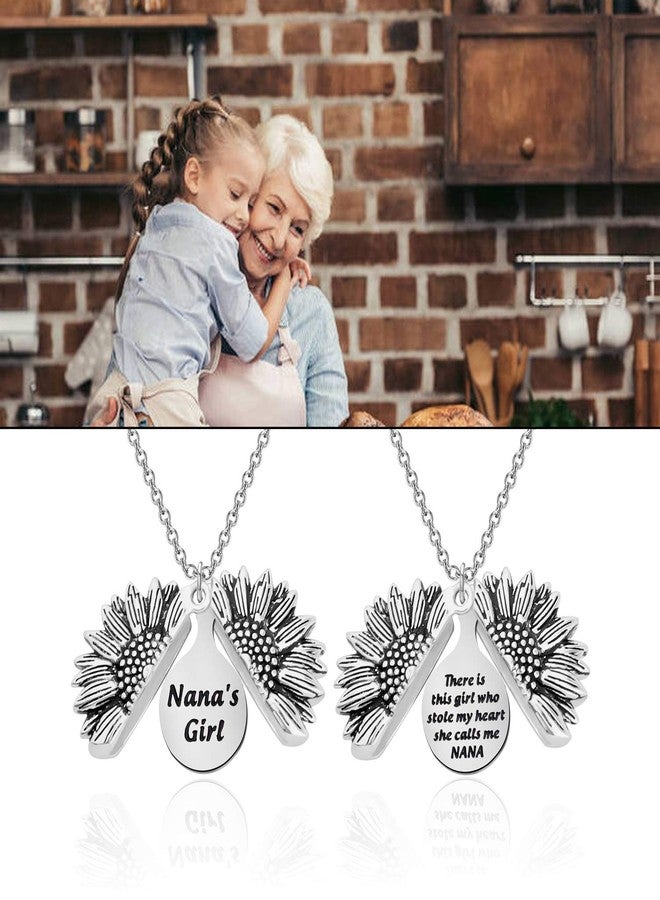 FEELMEM Nana's Sunflower Pendant Granddaughter Necklace Nana Necklace Set Grandma and Granddaughter Gifts - Image 5