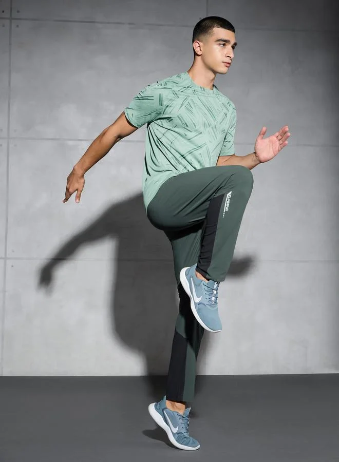 Technosport Technosport Men Green Straight Fit Track Pants