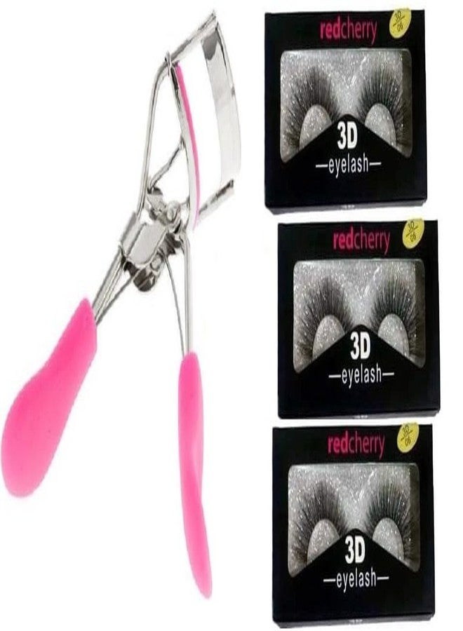 ZemGlam Eyelash Curler with Built-In Comb Attachmen and Natural 3D False Eyelashes Pack - Image 1