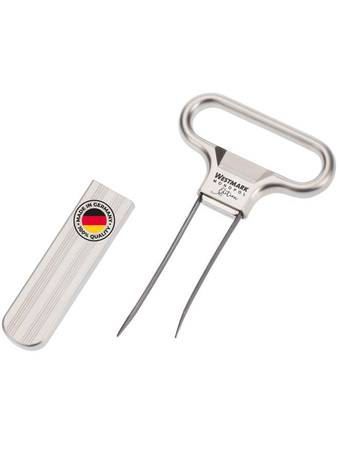 Westmark MONOPOL Two-Prong Cork Puller Ah-so (Waiter's Friend), Superfine Polished, Satin Finished, Zinc, Tapis, 6.06 x 4.72 x 2.36 inches - Image 1