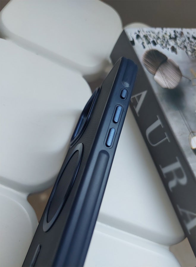 Magnetic Carbon Fiber Back Case for iPhone 15, Rugged Shockproof MagSafe Phone Case, Ultra Slim Case with Padded Interior to Prevent Your Phone's Back from Scratches, Supports Wireless Charging, Heavy Duty Protection and Anti-Scratch, for iPhone 15 - Blue  - Image 4