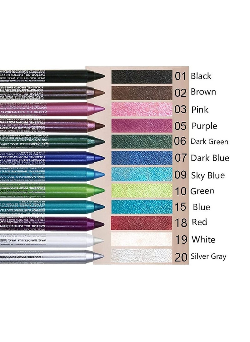 evpct - evpct 12Pcs Green Blue White Black Brown Purple Color Gel Glitter Eyeliner Pencils Set for Women Waterline Waterproof Smudge Proof lapiz de ojos delineador de ojos contra el agua Eye Liner Makeup 1 - Image 1