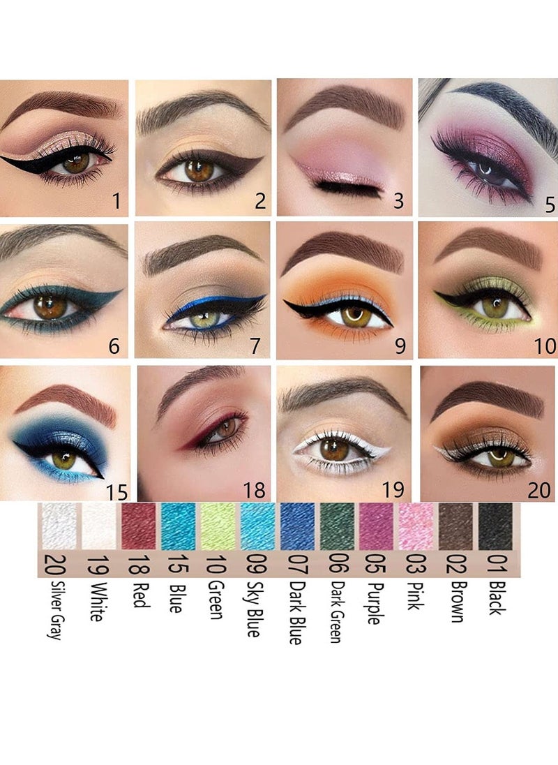 evpct - evpct 12Pcs Green Blue White Black Brown Purple Color Gel Glitter Eyeliner Pencils Set for Women Waterline Waterproof Smudge Proof lapiz de ojos delineador de ojos contra el agua Eye Liner Makeup 1 - Image 1
