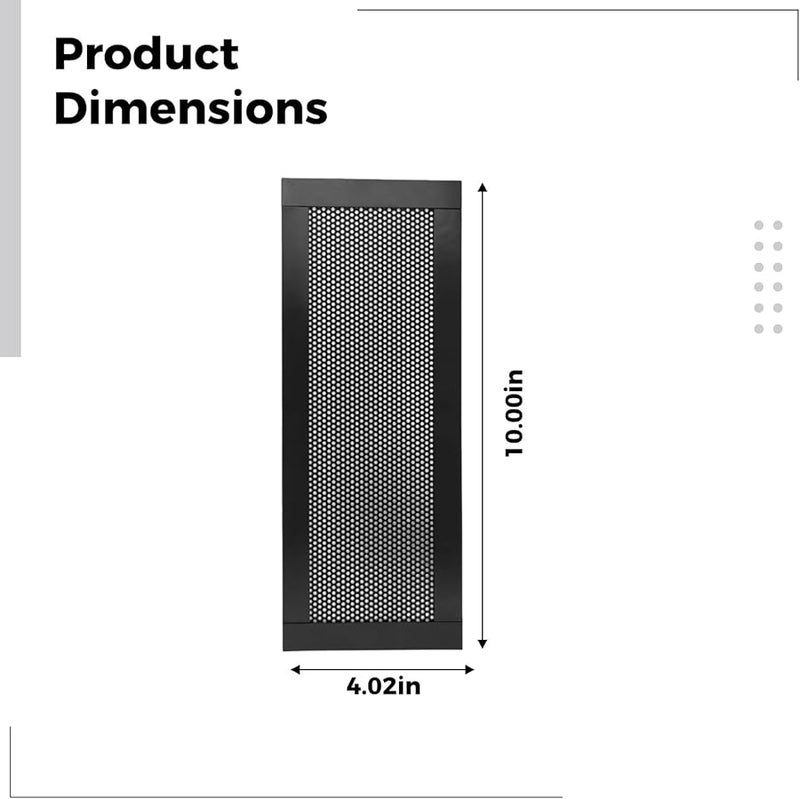 4 Pack Black 4x10 Inch Floor Vent Covers With Washable Mesh - Image 4
