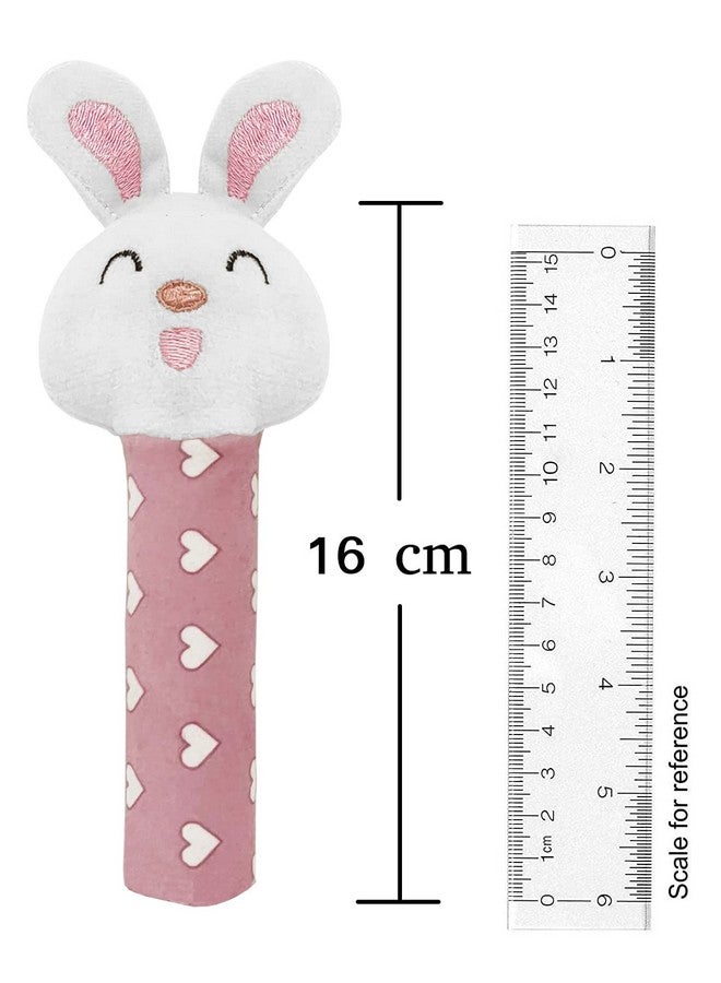 Pikipo Soft Ball (Small, 11Cm) And Bunny Face Soft Rattle Combo - Polyester, Softball, Pink - Image 4
