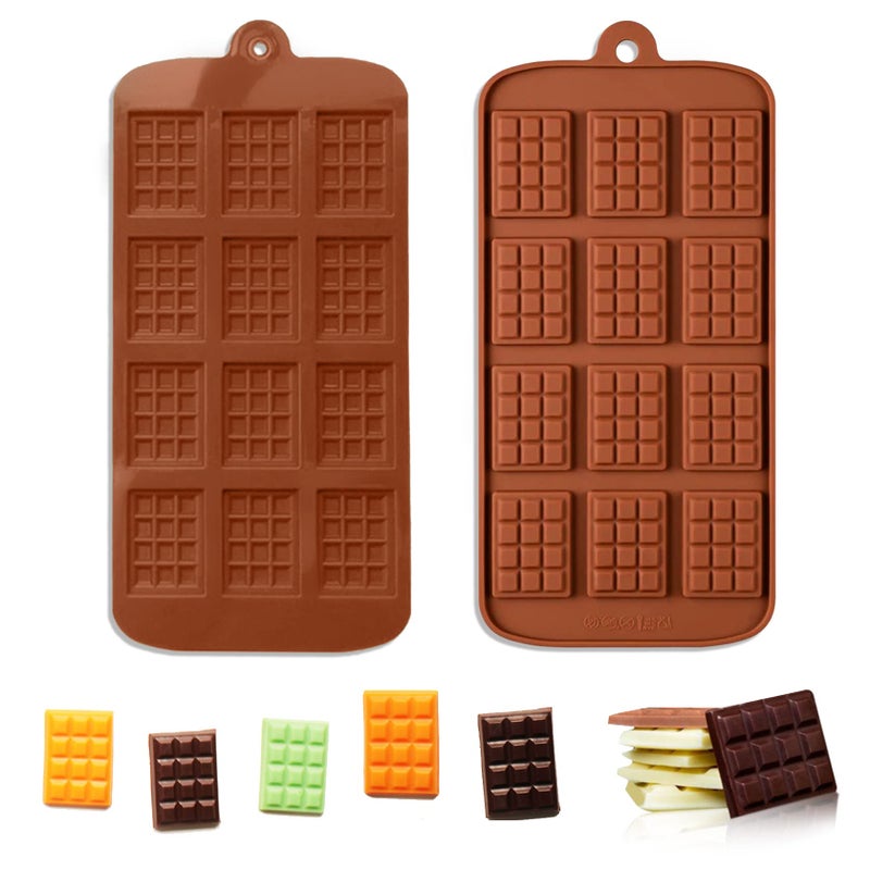 WYBLZPXZ 2 Pieces Silicone Break Apart Chocolate MouldsSilicone Square MoldNonStick Candy Chocolate Bar MoldReusable Candy Protein Silicone Chocolate Mold