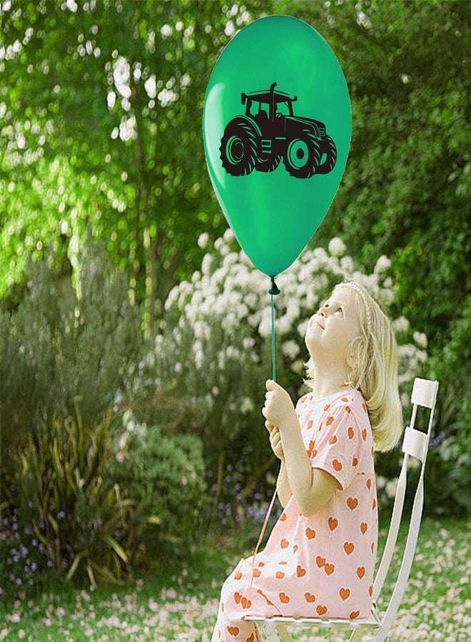 ATSMOICY 50 Pieces Tractor Themed Party Balloons - Farm Green Tractor Birthday Party Supplies Decorations Favors Printed Latex Balloon - Image 4