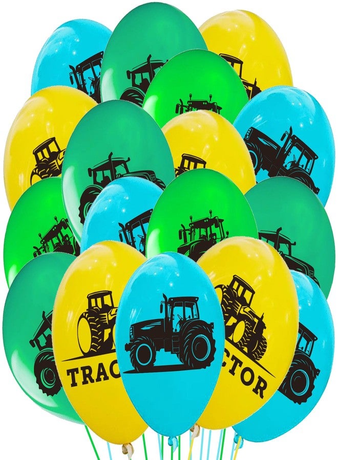 ATSMOICY 50 Pieces Tractor Themed Party Balloons - Farm Green Tractor Birthday Party Supplies Decorations Favors Printed Latex Balloon - Image 1