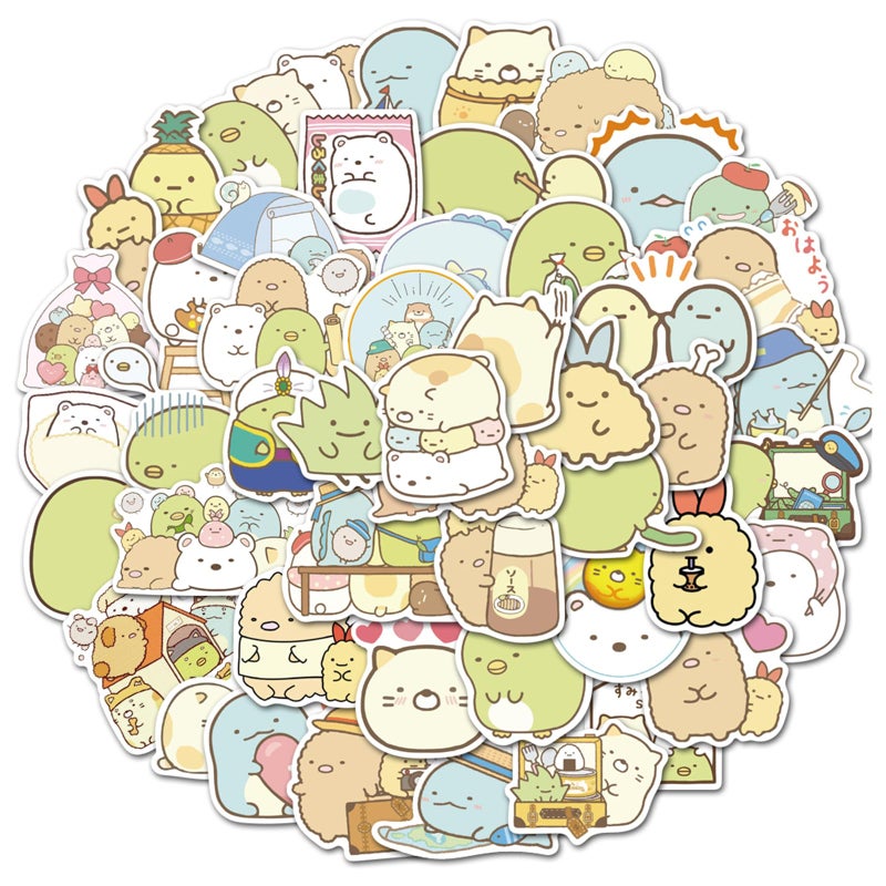 Grneric Kawaii Sumikko Stickers 50Pcs Waterproof,Removable,Beautiful,Suitable for Men and Women in Water Bottles,Phones,Laptop,Guitar,Car,Motorcycle,Cup,Piano,Scooter,Suitcase Vinyl Material. - Image 1