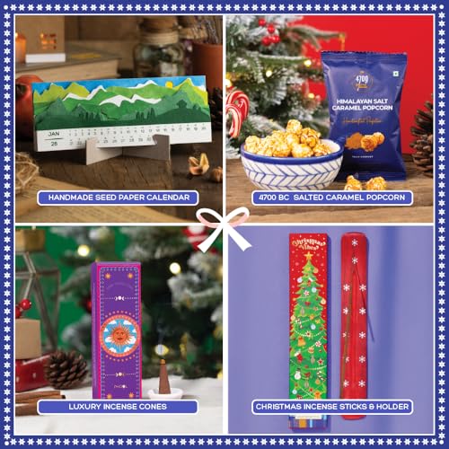 PHOOL LUXURY INCENSE Phool Winter Cheer Christmas Gift Box | Premium Christmas gifts with Caramel Popcorn, Kimirica Shampoo & Body Lotion, Festive Incense Set, & Interactive Santa Card | Secret Santa Gift for Colleagues, Friends & Family - Image 2