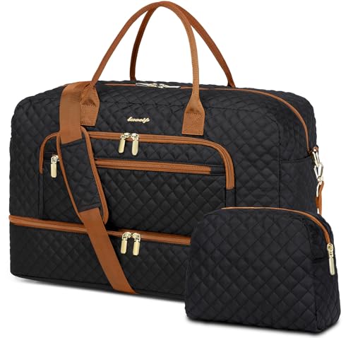 LUOCIP Travel Duffle Bag Weekender for Women CarryOn Overnight Bag Personal Item Bag with Shoe Compartment Wet Pocket Large Weekend Tote Bags with Toiletry Bag Hospital Bags for Labor and Delivery - Image 1