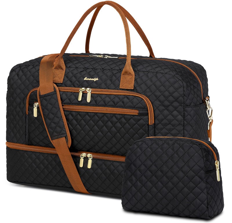 LUOCIP Travel Duffle Bag Weekender for Women CarryOn Overnight Bag Personal Item Bag with Shoe Compartment Wet Pocket Large Weekend Tote Bags with Toiletry Bag Hospital Bags for Labor and Delivery - Image 2