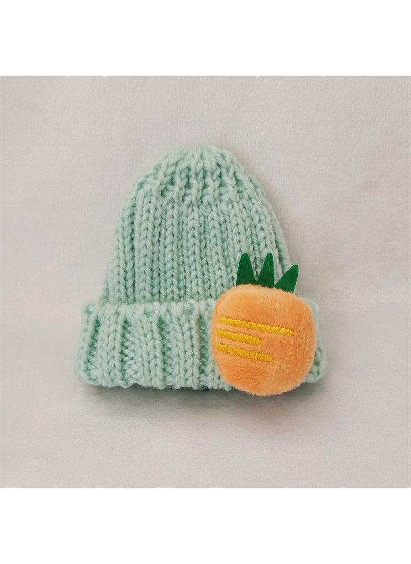 Labubu Cap Accessory 15cm Cotton Doll Hat Light green carrot hat single piece 
