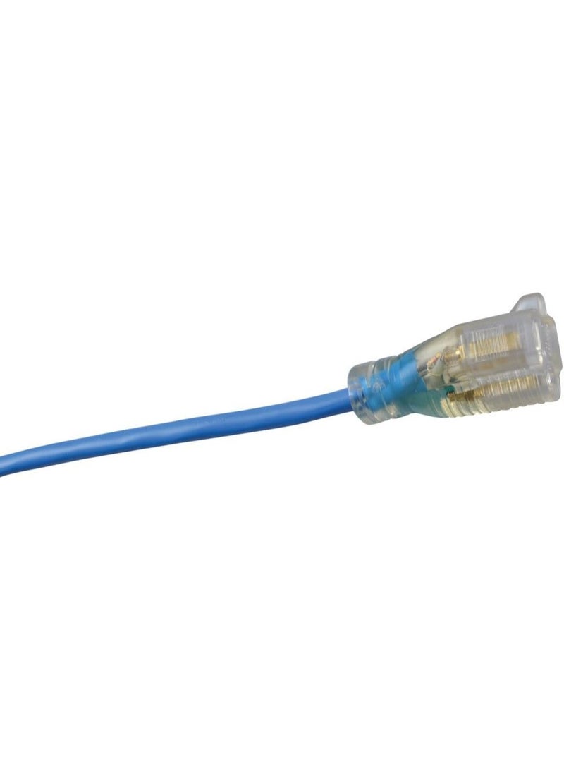 Southwire Low Temp Outdoor Extension Cord - 14/3 Gauge - Cold-Weather Vinyl Jacket - Resists Oil, Grease, & Moisture - UL Listed & Meets OSHA Specificiations - For Heavy Duty Tools - Blue - 50 Feet - Image 2