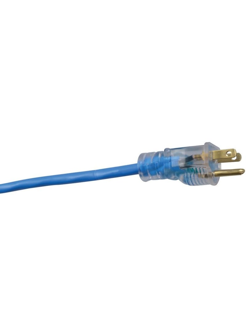 Southwire Low Temp Outdoor Extension Cord - 14/3 Gauge - Cold-Weather Vinyl Jacket - Resists Oil, Grease, & Moisture - UL Listed & Meets OSHA Specificiations - For Heavy Duty Tools - Blue - 50 Feet - Image 3