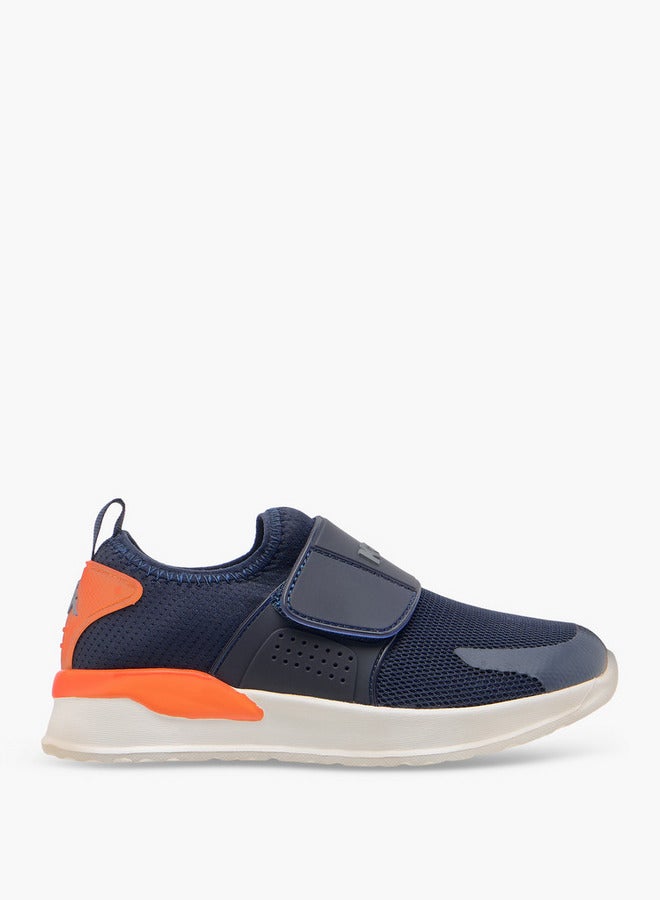 Kappa Boys' Logo Detail Sports Shoes with Hook and Loop Closure - Image 3