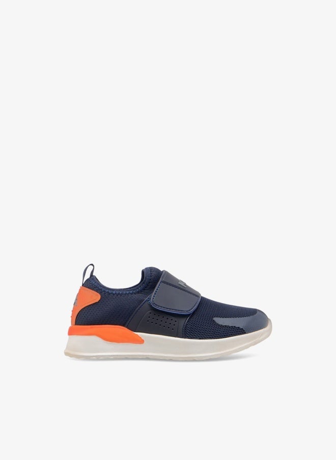 Kappa Boys' Logo Detail Sports Shoes with Hook and Loop Closure - Image 1