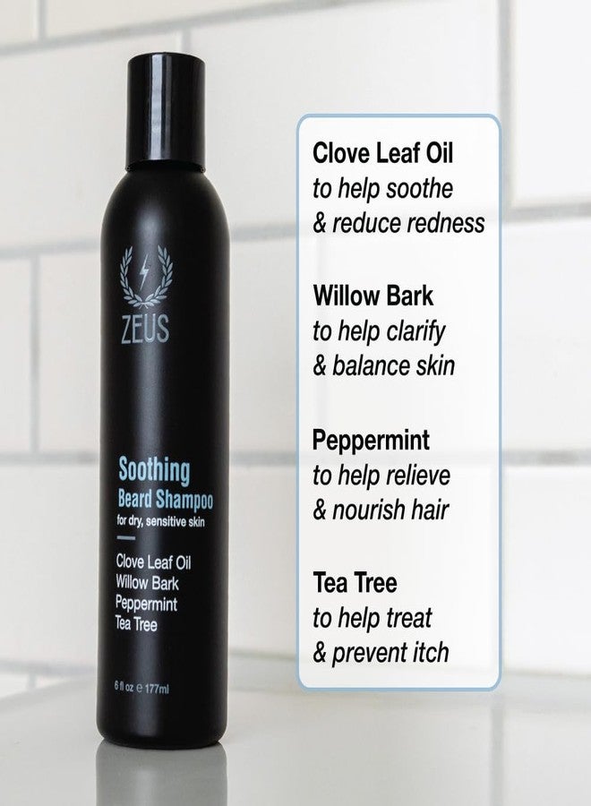 ZEUS Soothing Beard Shampoo for Men, Specialized Face & Hair Wash for Dry & Sensitive Skin, Anti-Dandruff & Itch Relief for Healthy Beard Growth (Made in USA) 6 oz. - Image 2