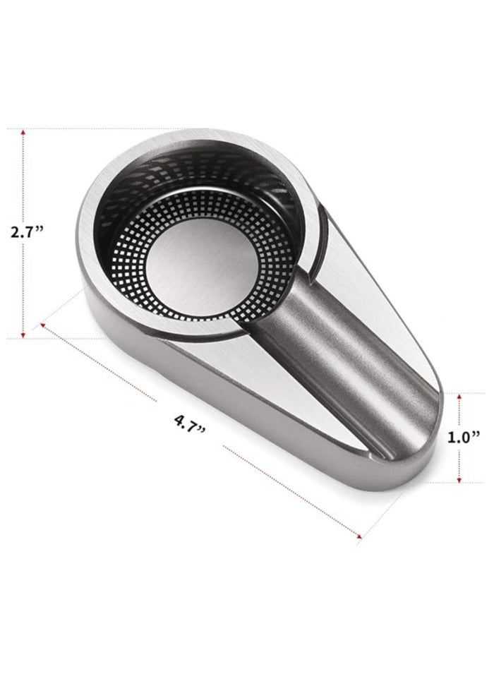 منفضة سيجار، منفضة سيجار للسفر، منفضة معدنية فضية - Image 3