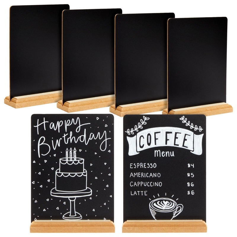 Juvale 6 Pack Mini Chalkboard Signs with Stand for Table Decorations, Restaurant Food Display, Message Boards, Small Business, Wedding, Banquet, Coffee Shop (6 x 8 Inches) - Image 1
