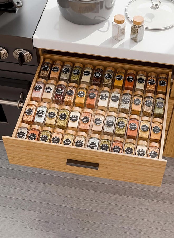 Jyelux Spice Drawer Organizer, 8 Pack Acrylic Seasoning Organizer Rack, Clear Spice Rack Tray, Kitchen Seasoning Jars Drawers Insert (Jars Not Included/Expandable From 9in to 17.7in) - Image 3