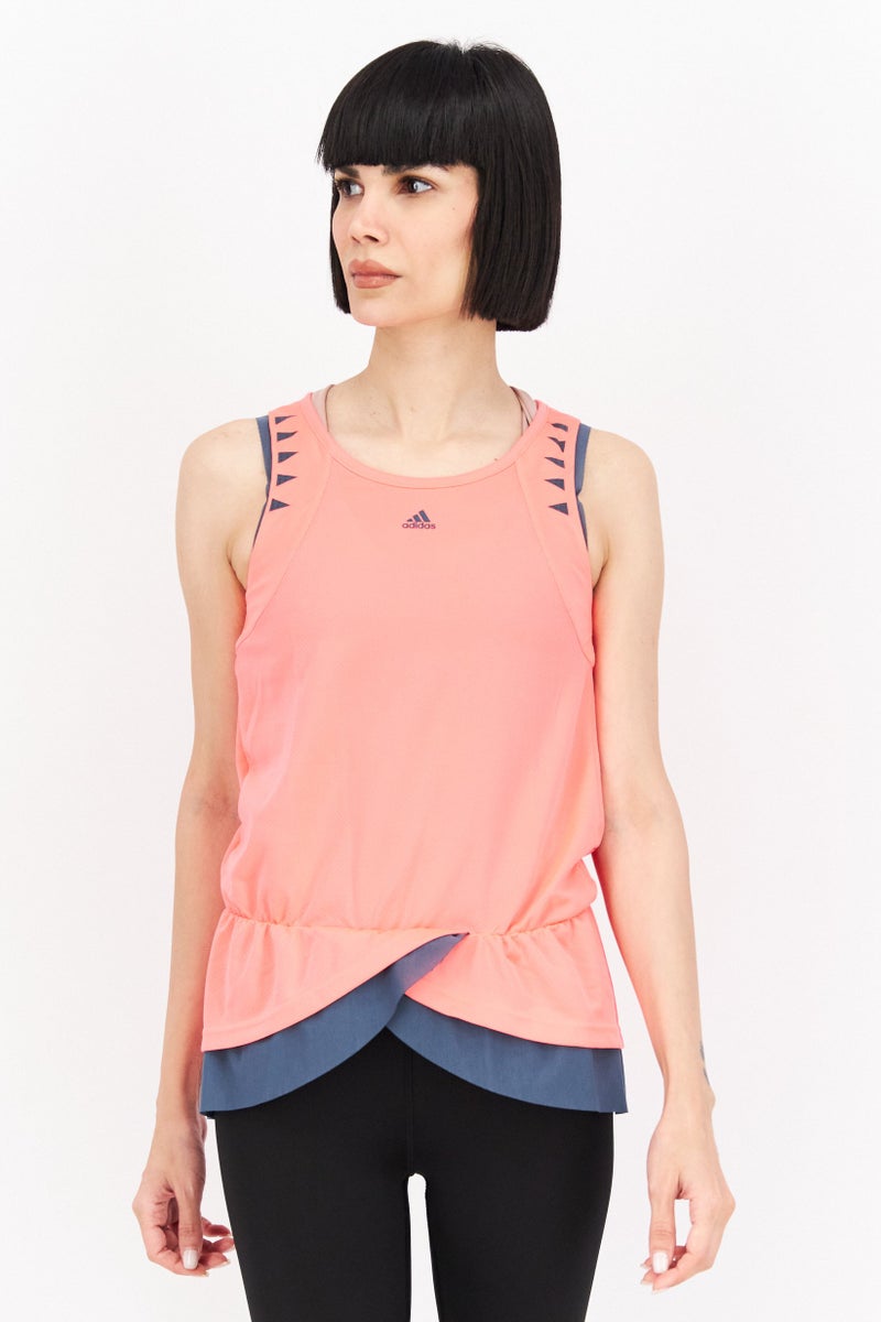 Adidas تي شيرت تدريب بلا أكمام للنساء، مجموعة وردية - Image 1