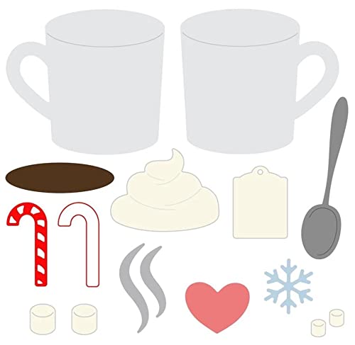 BeetirryHu Mugs Kisses Metal Die Cuts, Mugs Kisses Cutting Dies Cut Stencils Card Paper Craft DIY Template Metal Cutting Dies Album Embossing Paper Dies for Card Making Scrapbooking - Image 4