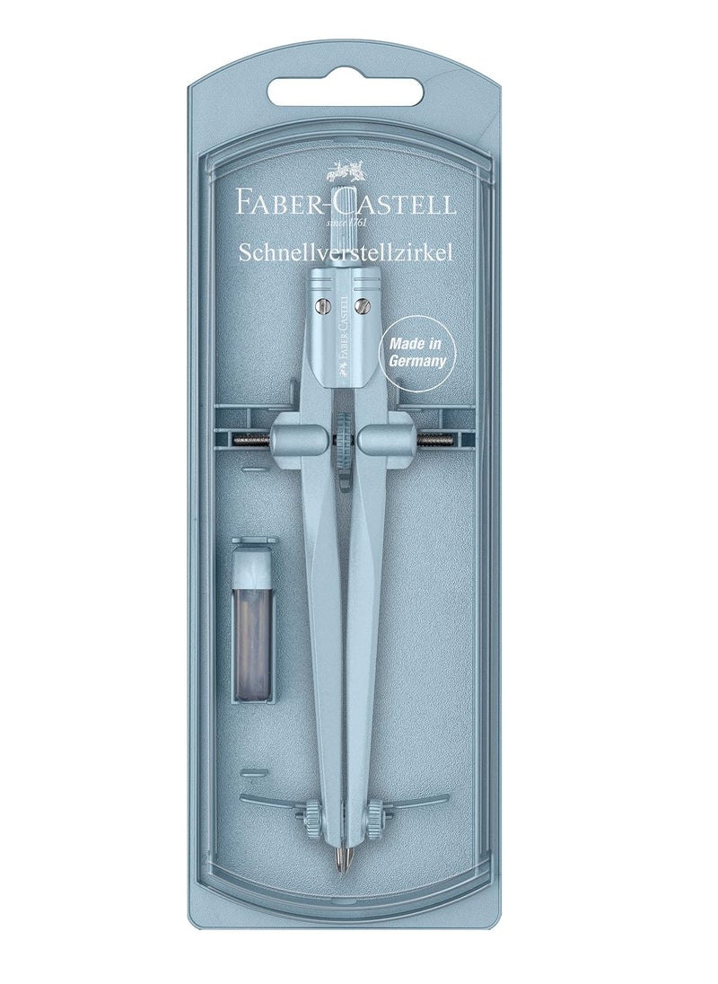 FABER-CASTELL - Faber Castell Compass Quick Set Stream, Solid technology, a durable mechanism and non-slip needles ensure precision and comfort of use. Made in Germany - Image 1