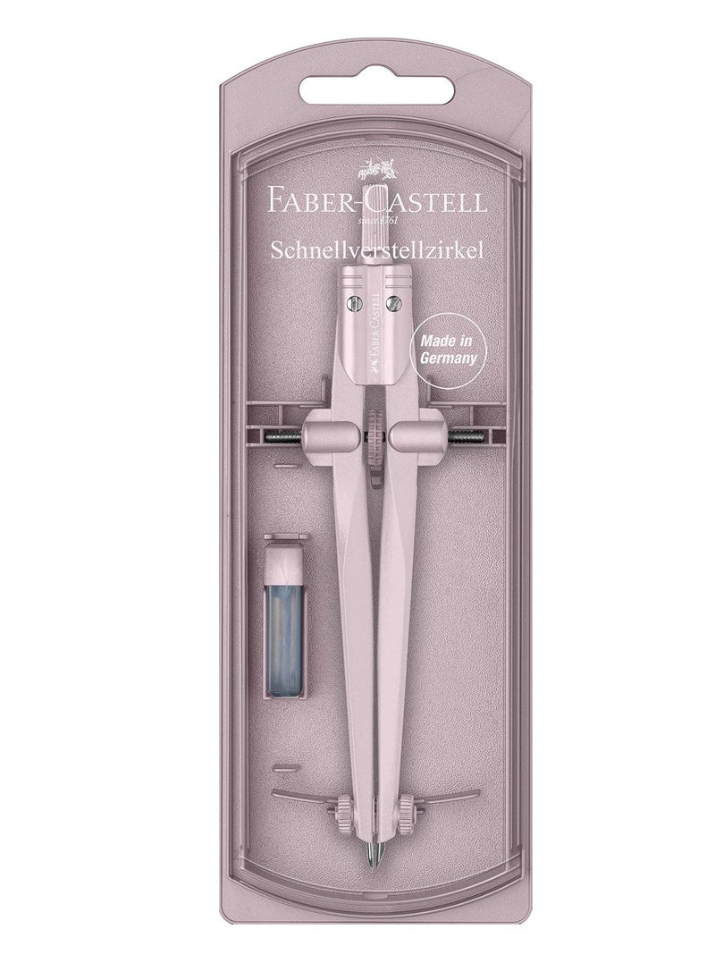 FABER-CASTELL - Faber Castell Compass Quick Set Stream, Solid technology, a durable mechanism and non-slip needles ensure precision and comfort of use. Made in Germany - Image 1