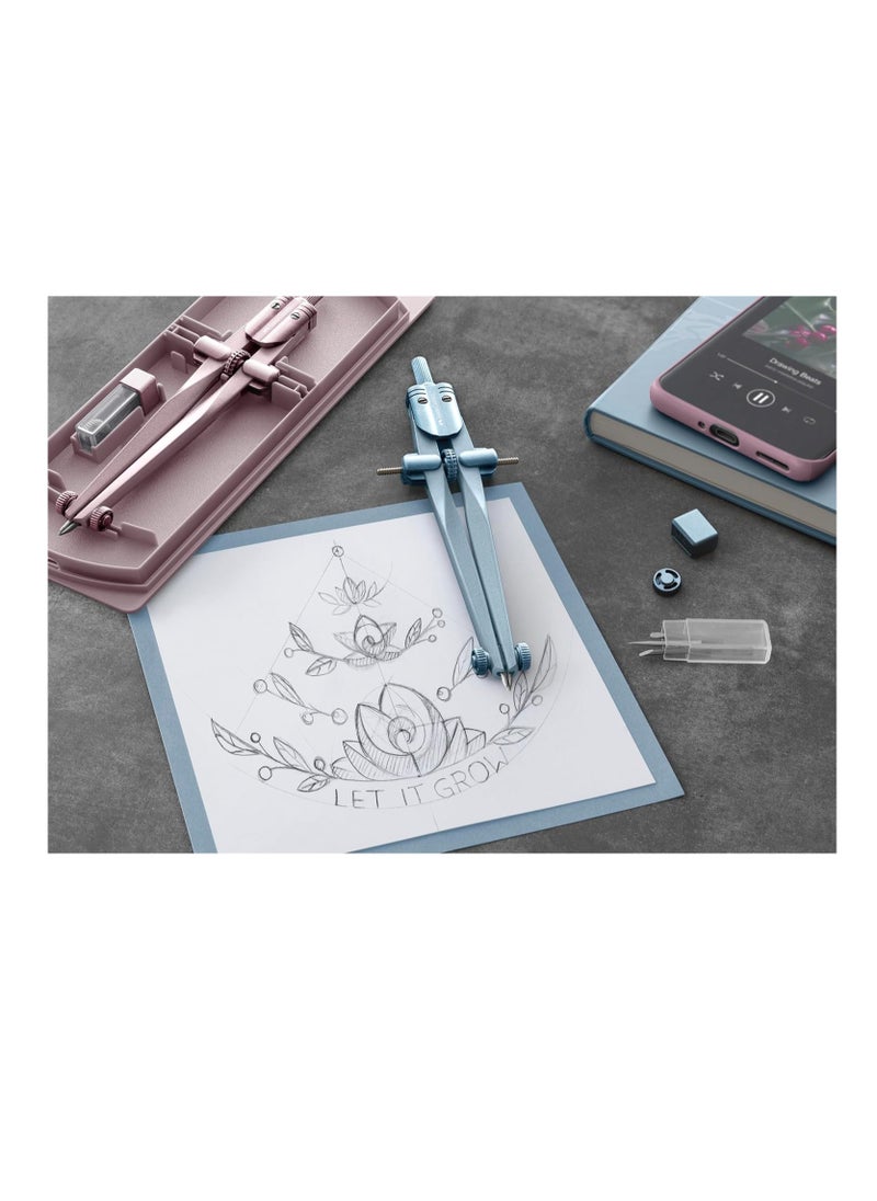 FABER-CASTELL - Faber Castell Compass Quick Set Stream, Solid technology, a durable mechanism and non-slip needles ensure precision and comfort of use. Made in Germany - Image 1