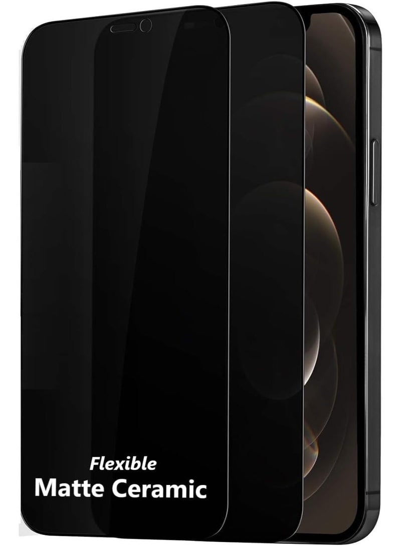 Muzz iPhone 17 Pro Max Screen Protector Film, 2-Pack, Matte Privacy Ceramic, Anti-Spy, Flexible - Image 1