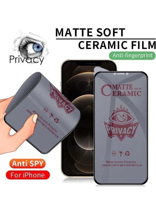 Muzz iPhone 17 Pro Max Screen Protector Film, 2-Pack, Matte Privacy Ceramic, Anti-Spy, Flexible - Image 3