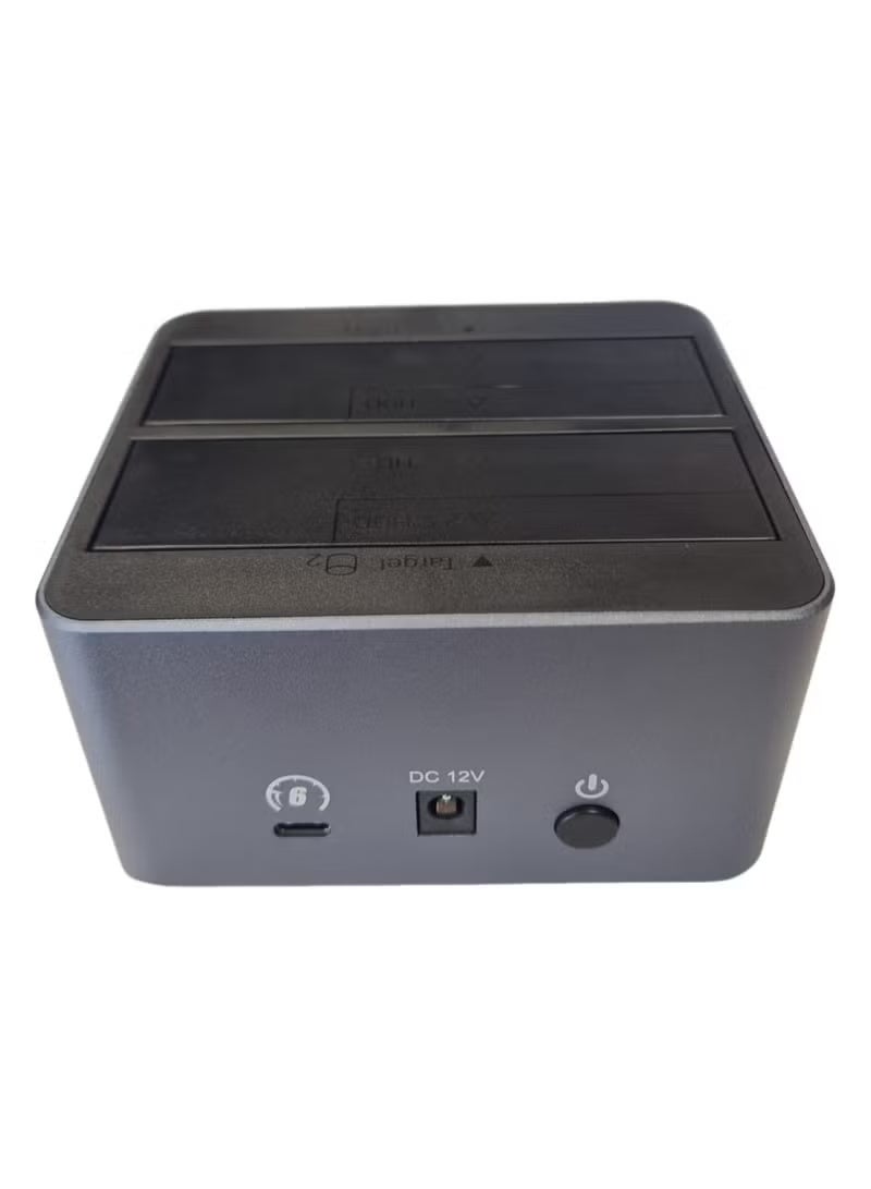 Haysenser Dual Bay HDD Docking Station – USB 3.2 Type-C, Supports 2.5”/3.5” SATA SSD/HDD, 6Gbps Speed, 20TB Max, One-Click Offline Clone - Image 3