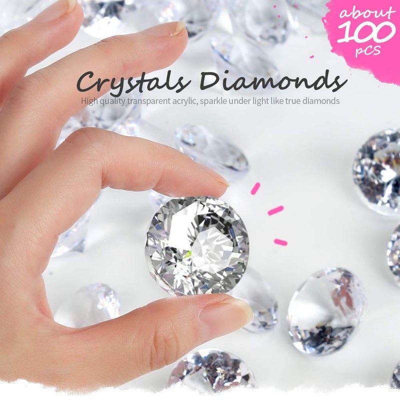 Ygdz Clear Acrylic Diamonds  30Mm Big Clear Crystals Diamond For Wedding Party Decoration Table Scatter Bridal Shower Vase Fillers  1.5 Pounds - Image 3