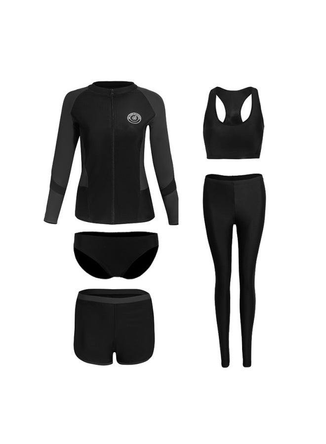 New Men's And Women's Swimwear Split Long Sleeve Long Pants Suit Diving Suit Surfing Sun Protection Suit Conservative