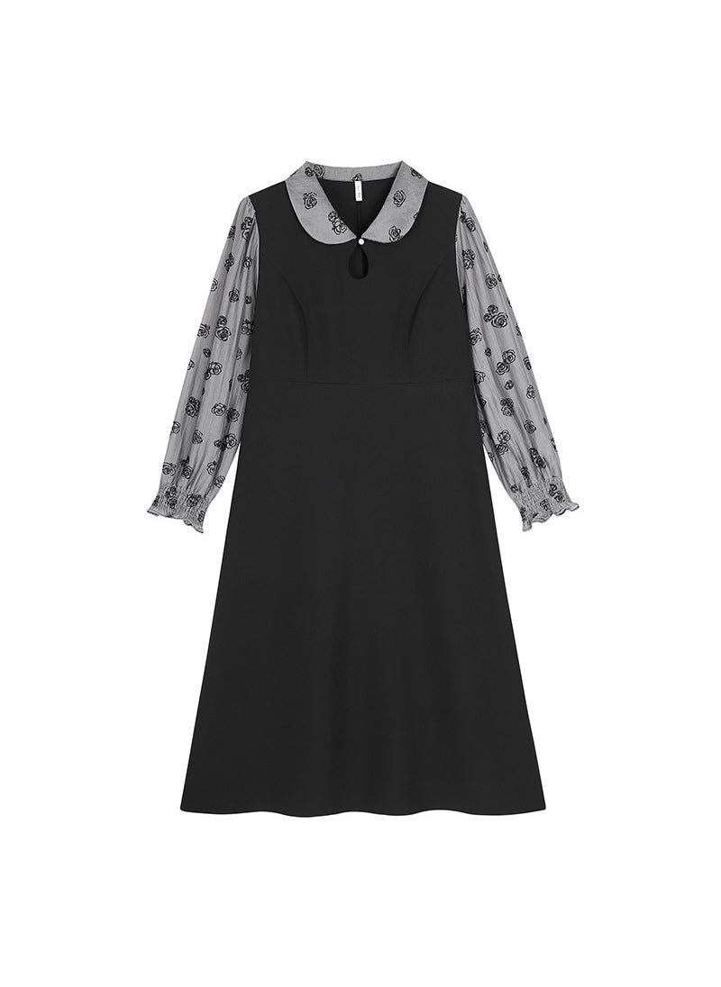 French Style Layered Doll Dress Black 