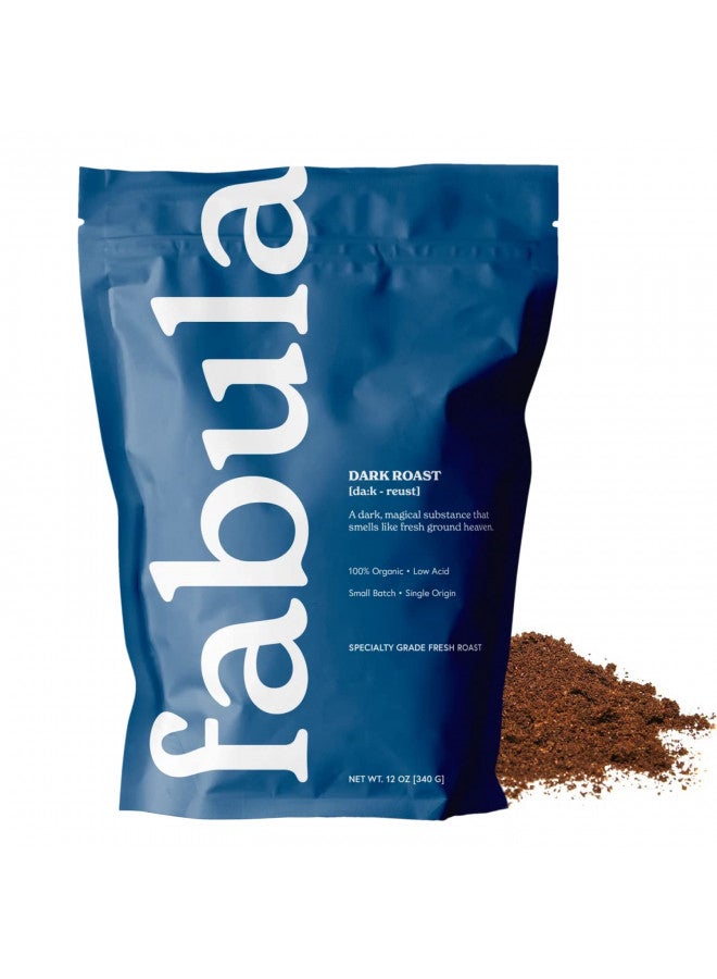 Fabula Coffee Dark Roast Freshly Ground - Organic - Low Acid - Single Origin - Non-GMO - Mold Free - 12 Ounces - Image 1