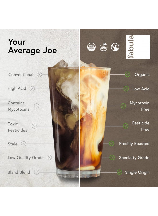 Fabula Coffee Dark Roast Freshly Ground - Organic - Low Acid - Single Origin - Non-GMO - Mold Free - 12 Ounces - Image 3
