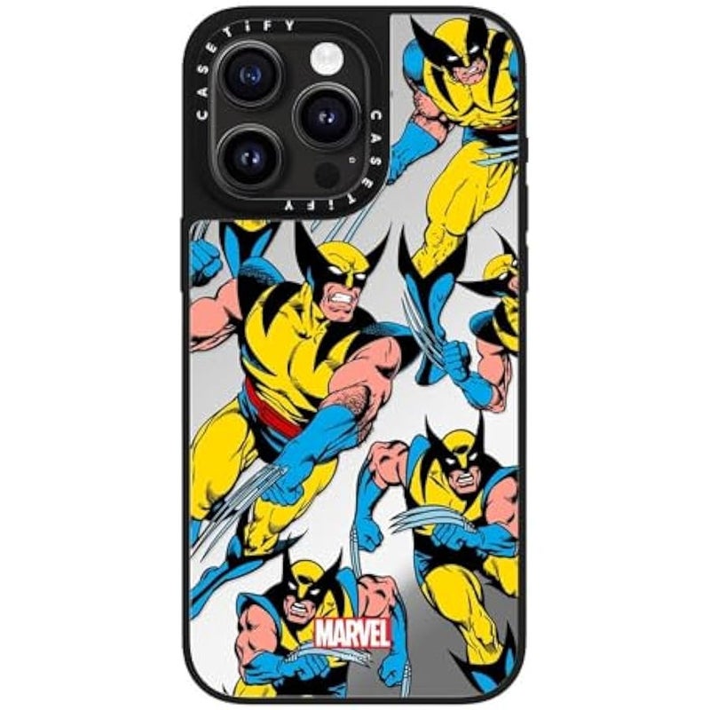 Casetify Mirror iPhone 15 Pro Max Case 【Deadpool & Wolverine Co-Lab / 4.9ft Drop Protection/Magsafe】 - Wolverine Pattern Case - Silver on Black - Image 4