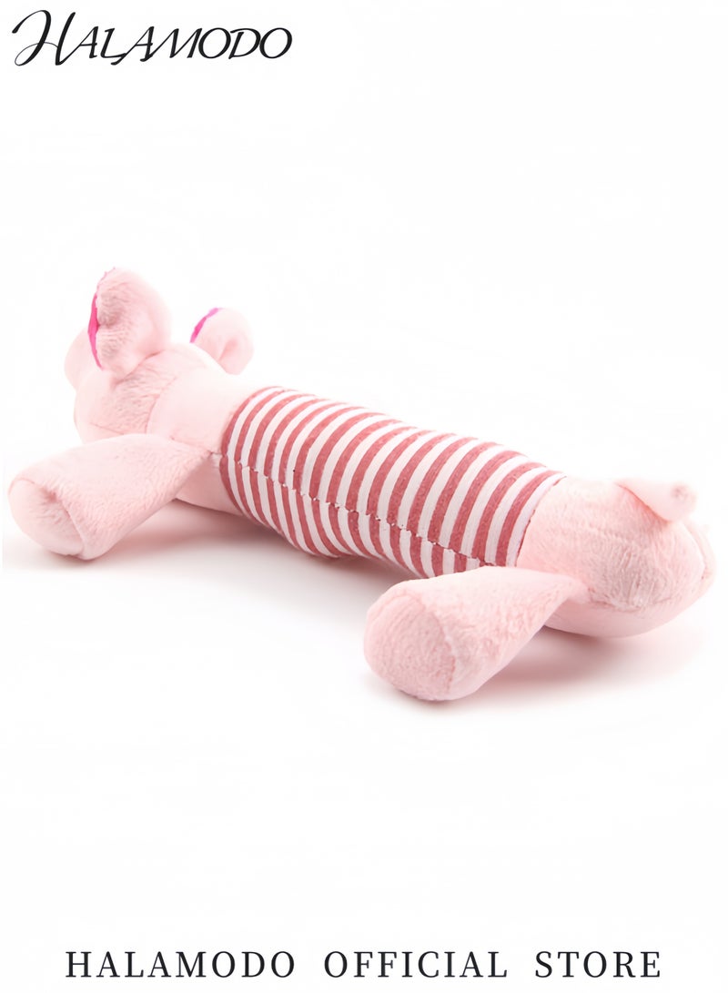 Halamodo لعبة حيوانات أليفة محشوة مع صفارة لعبة مرنة لتنظيف الأسنان للحيوانات الأليفة للقطط والكلاب تصميم خنزير ناعم لعبة تفاعلية للحيوانات الأليفة للعب الخارجي والمضغ - Image 3