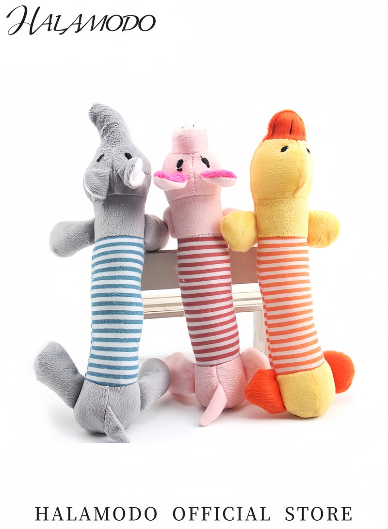 Halamodo لعبة حيوانات أليفة محشوة مع صفارة لعبة مرنة لتنظيف الأسنان للحيوانات الأليفة للقطط والكلاب تصميم خنزير ناعم لعبة تفاعلية للحيوانات الأليفة للعب الخارجي والمضغ - Image 4