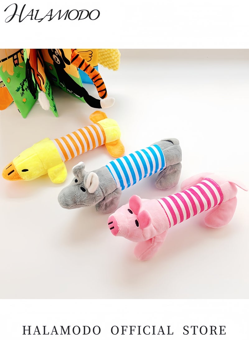 Halamodo لعبة حيوانات أليفة محشوة مع صفارة لعبة مرنة لتنظيف الأسنان للحيوانات الأليفة للقطط والكلاب تصميم خنزير ناعم لعبة تفاعلية للحيوانات الأليفة للعب الخارجي والمضغ - Image 5