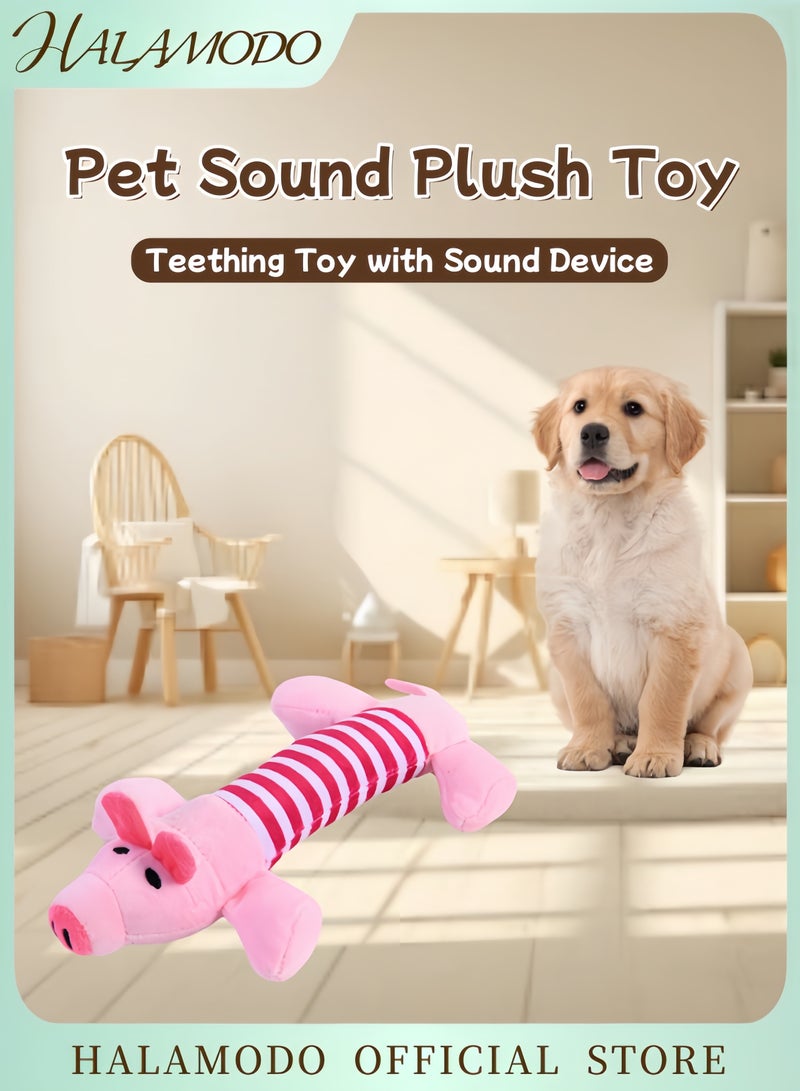 Halamodo لعبة حيوانات أليفة محشوة مع صفارة لعبة مرنة لتنظيف الأسنان للحيوانات الأليفة للقطط والكلاب تصميم خنزير ناعم لعبة تفاعلية للحيوانات الأليفة للعب الخارجي والمضغ - Image 1