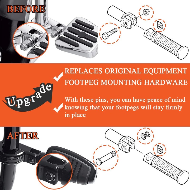 FOVPLUE Footpeg Mounting Pins Kit for Harley Models - Image 2